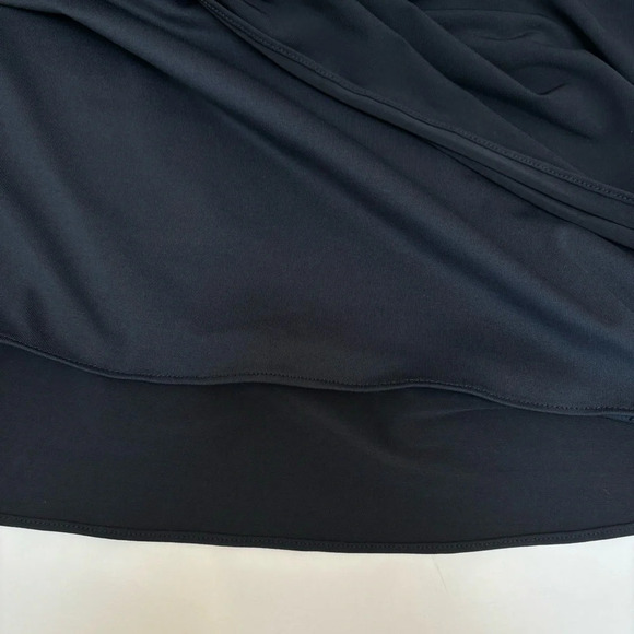 BCBGMAXAZRIA Ruched Jersey Halter Dress Sequin Trim Cocktail Y2K Navy Small NWT - Picture 11 of 14